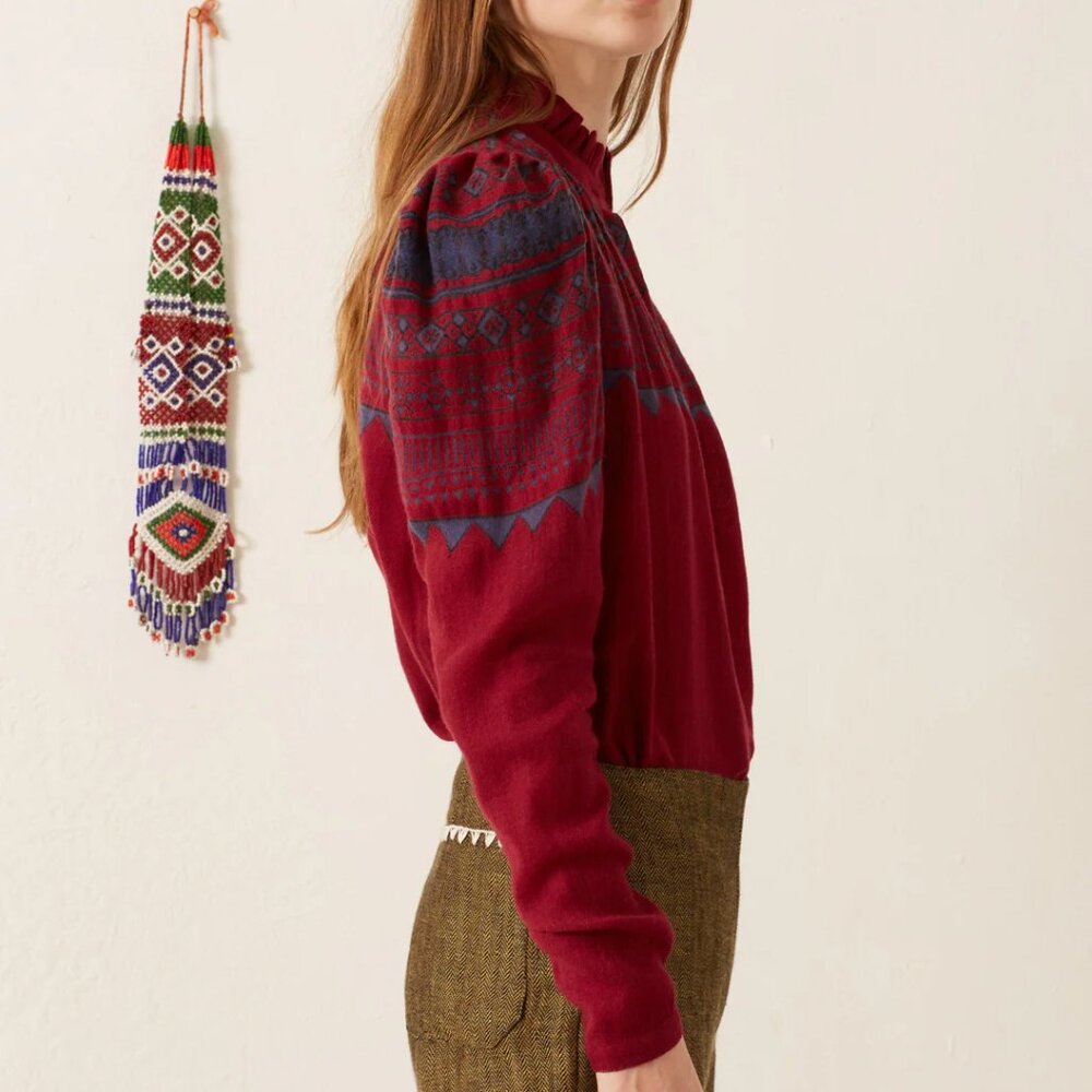 Artemis Plum Fairisle Shirt - Picture 2 of 5